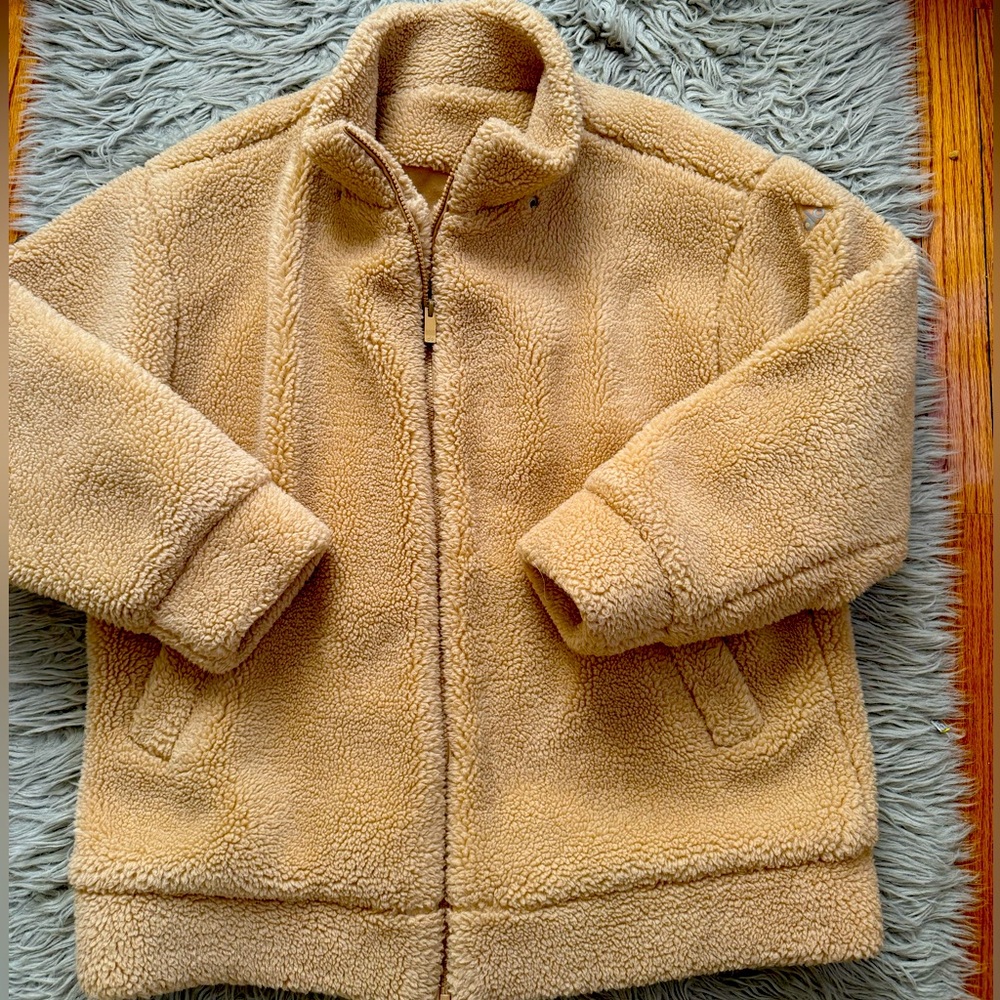 ALO Yoga Tan Sherpa Zip-Up Jacket